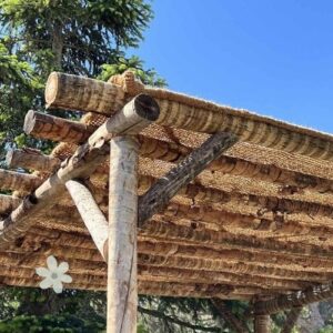 Pérgola de Eucalipto con Varas Cuadrada 3m x 3m