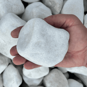 Piedra mármol Canto rodado Blanco Puro - saco 20 kg, 60/90 mm