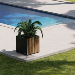 Jardinera de Madera de pino Metálica Modular Cuadrada