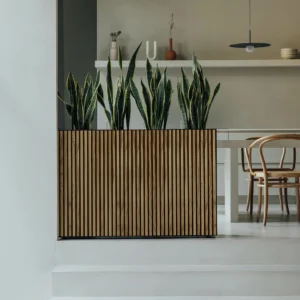 Jardinera de Madera de pino Metálica Modular Rectangular Alta