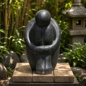 Figura Decorativa Melancolía de Hormigón Negro 50 cm
